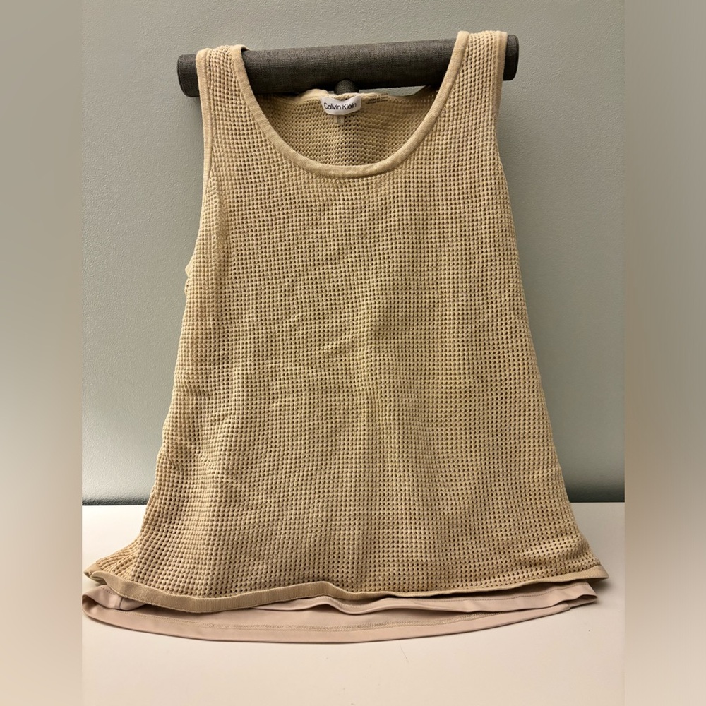 Calvin Klein cotton mesh double layer tank top Size XL